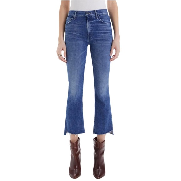 MOTHER The Insider Crop Step Fray Hem in Wish On A Star Medium Blue Wash Size 28 - Picture 1 of 13